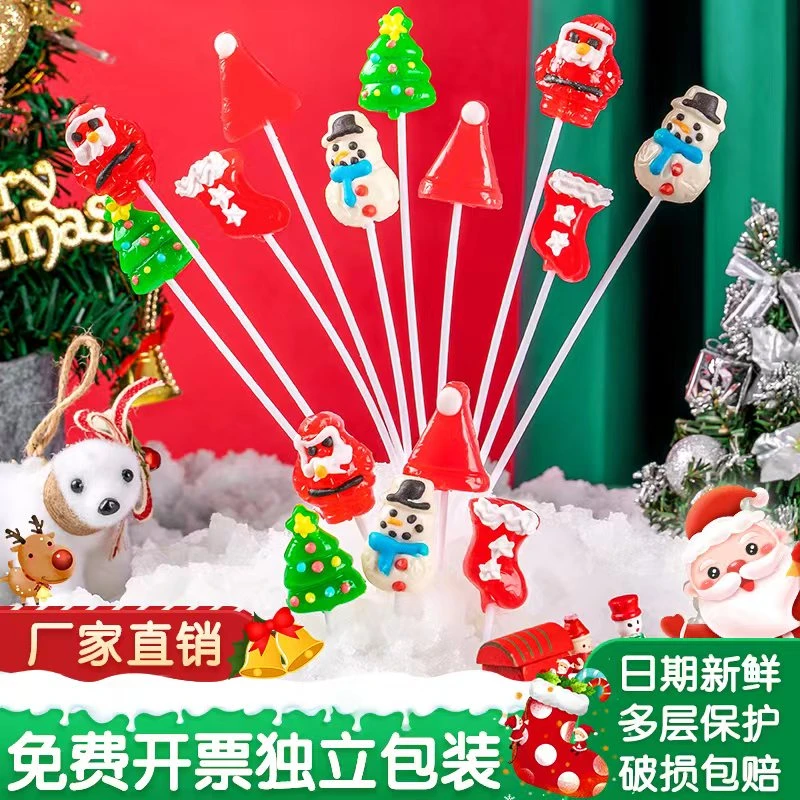 圣诞节糖果儿童圣诞礼物长棒棒糖花束圣诞老人雪人净含量1000g