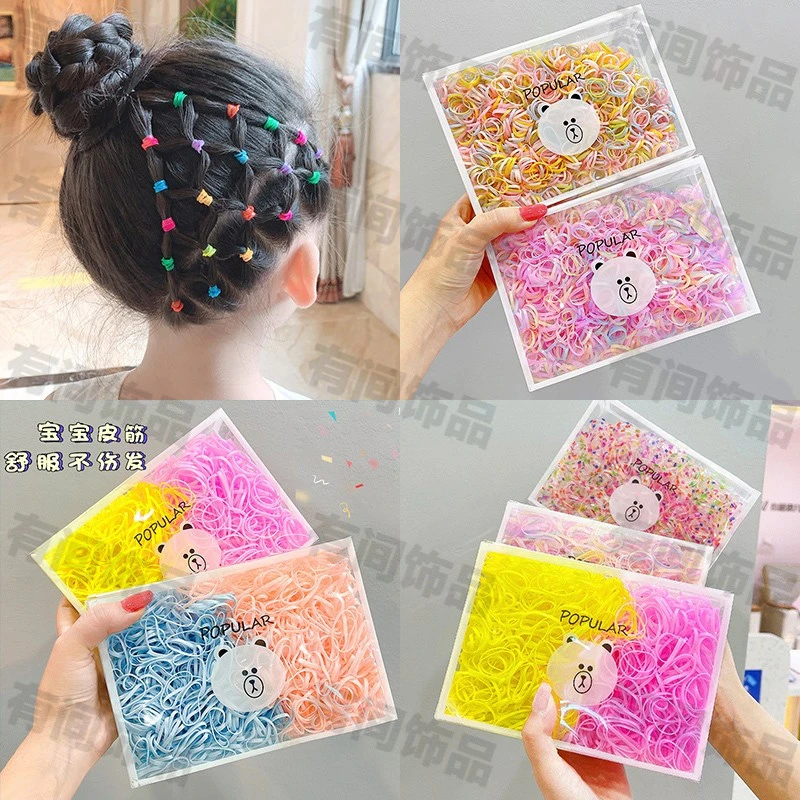 儿童一次性皮筋宝宝不伤发扎头发圈小皮筋婴儿头绳礼盒装可爱彩色