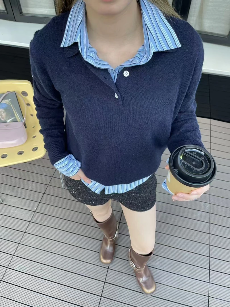 ZLB小众设计师 时尚休闲百搭半高领polo衫