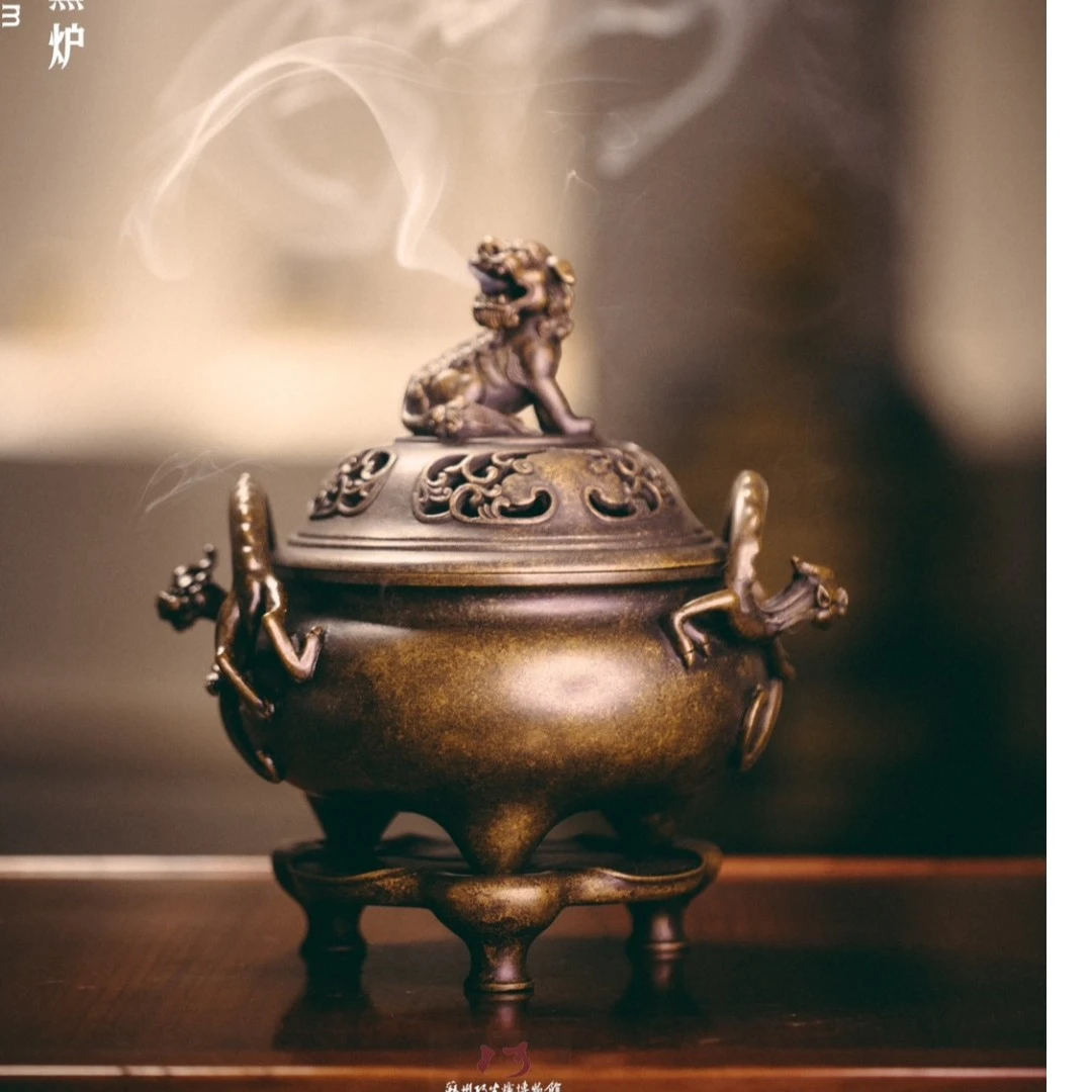 巧生炉巧生炉 带座螭龙耳三足熏炉 传统古法经典工艺细腻制作仿古