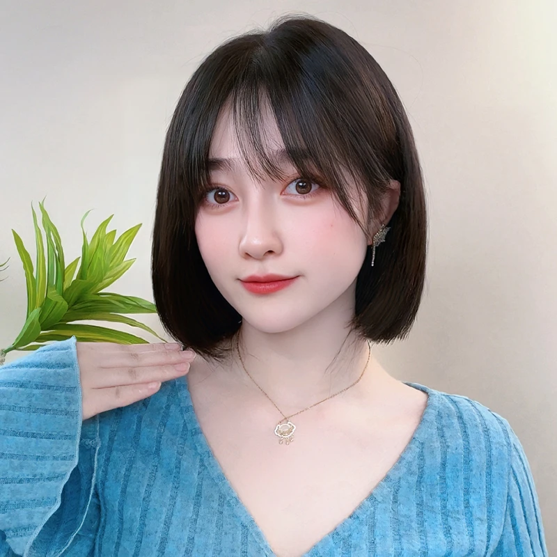 假发女款短发全真发蕾丝波波锁骨自然减龄光头真人发丝全头套推荐