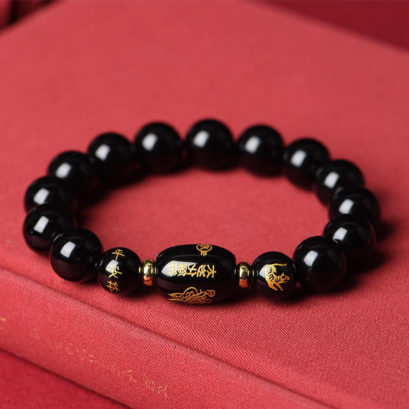 非金属亚克力手链 龙年新款生肖太岁佛珠手串复古百搭男女款手饰