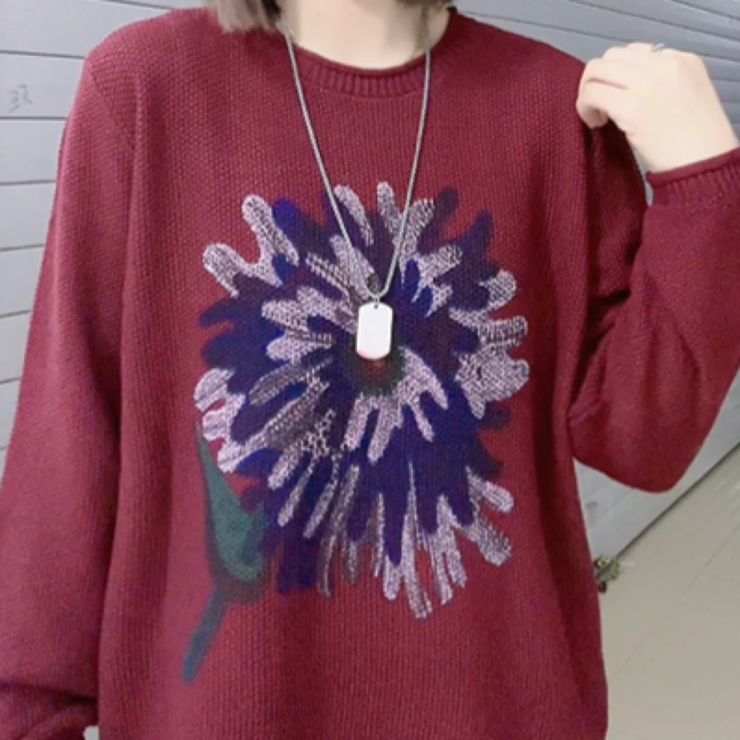 新款百搭棉线针织毛衣