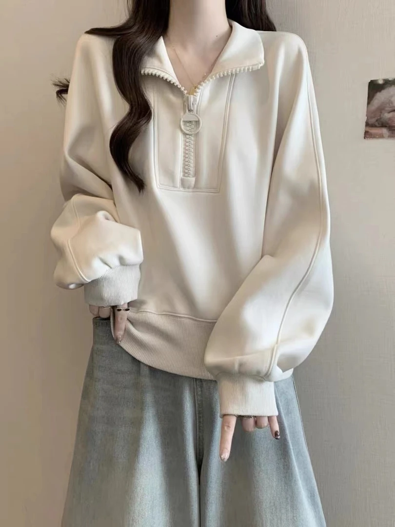 【明】冬季新款潮流韩版百搭女装纯色卫衣（非看直播勿拍）