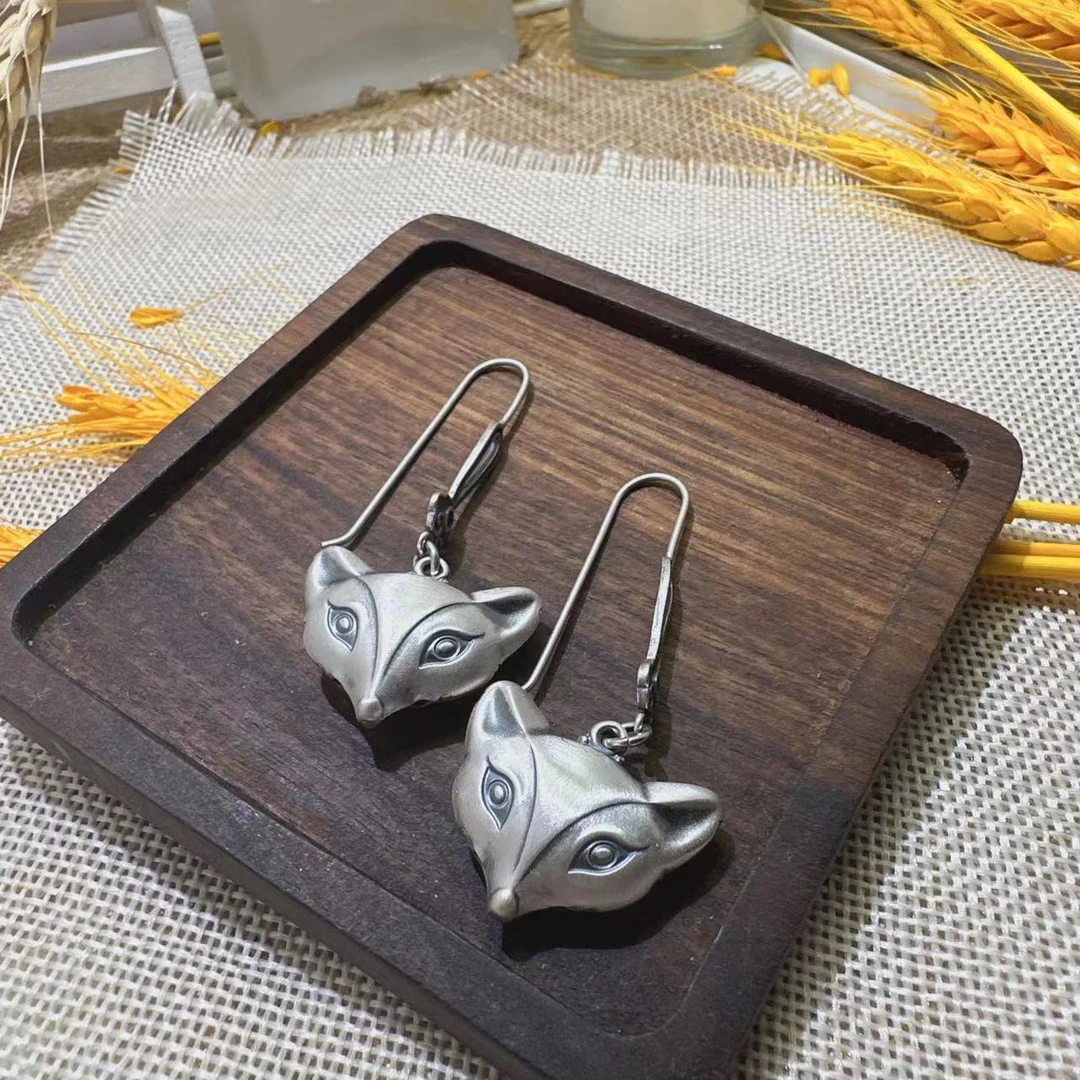 925银耳饰 （老银工厂店）Z66 精品时尚潮流九尾狐耳环