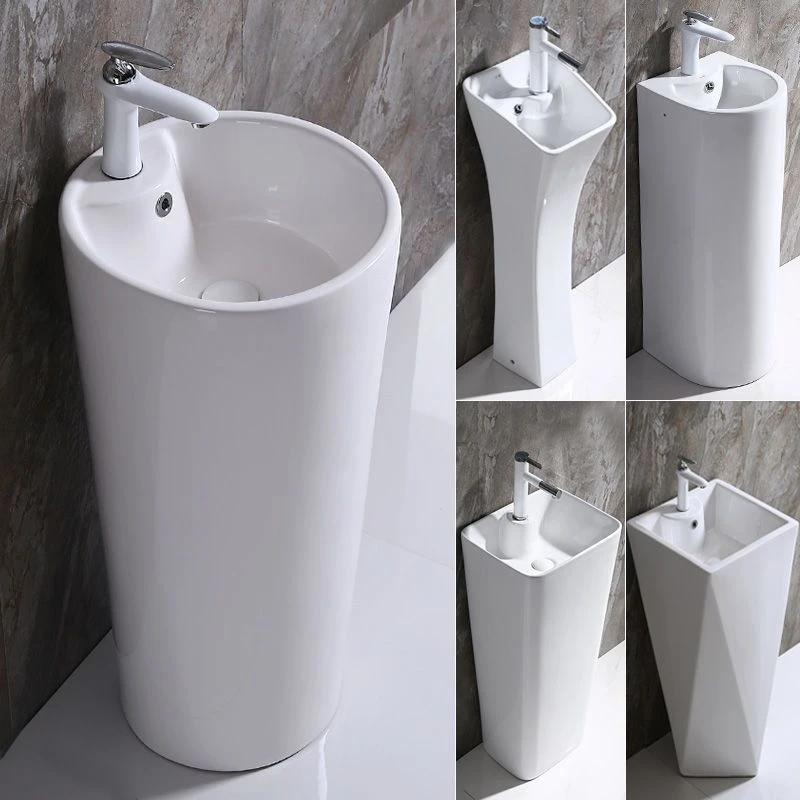 立柱盆陶瓷洗手盆落地式一体式洗脸盆卫生间大小户型阳台台盆家用