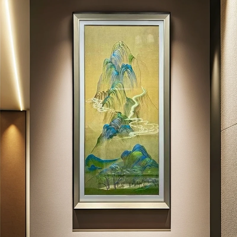 千里江山高端织锦绣刺绣挂画玄关装饰画苏绣走廊墙壁画苏州刺绣画