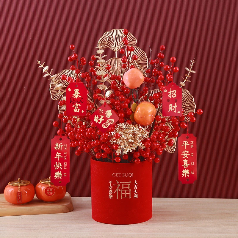 春节大福桶柿柿如意发财果吉祥发发果