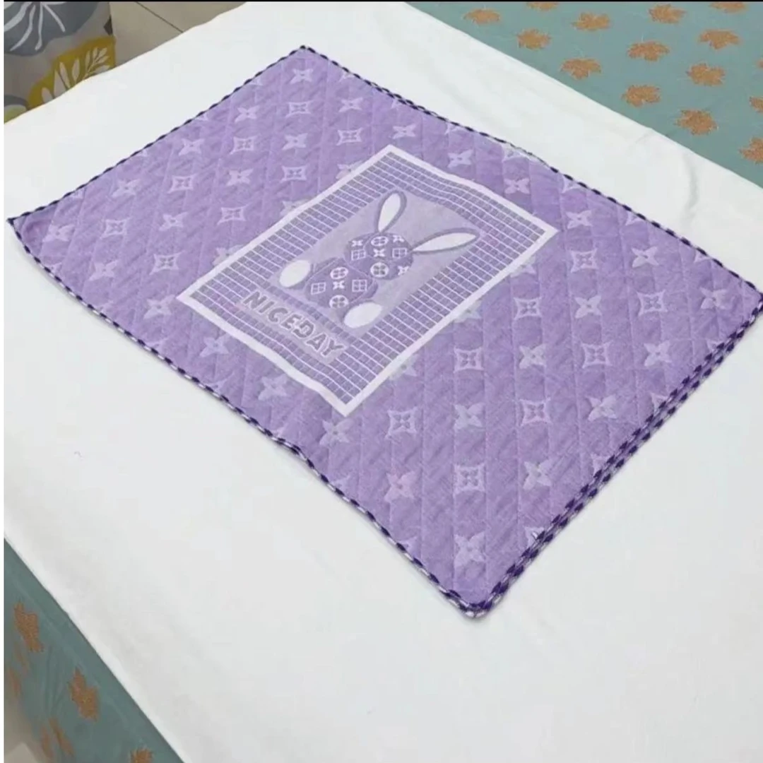 纯棉加厚纱布枕巾（48*74）小兔一对两只