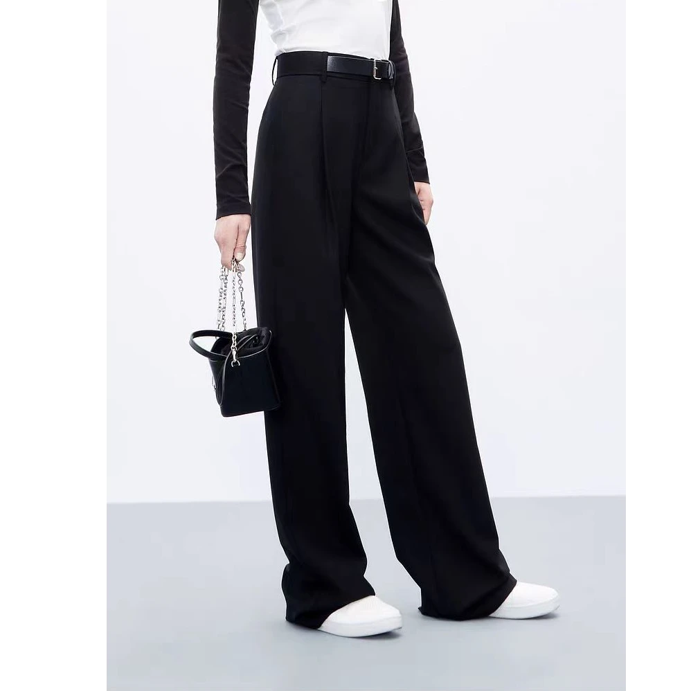 03【羊毛西裤】MC家 秋冬新品弹丝绵羊毛精纺高腰休闲裤阔腿裤