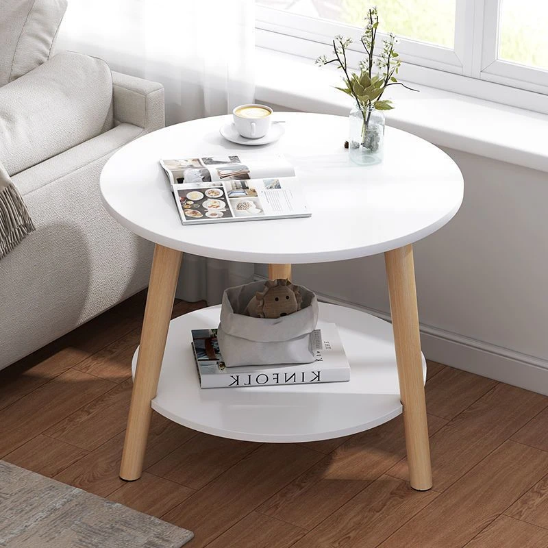 边几简约北欧小户型双层小桌子沙发客厅置物架简易型方桌卧室茶几