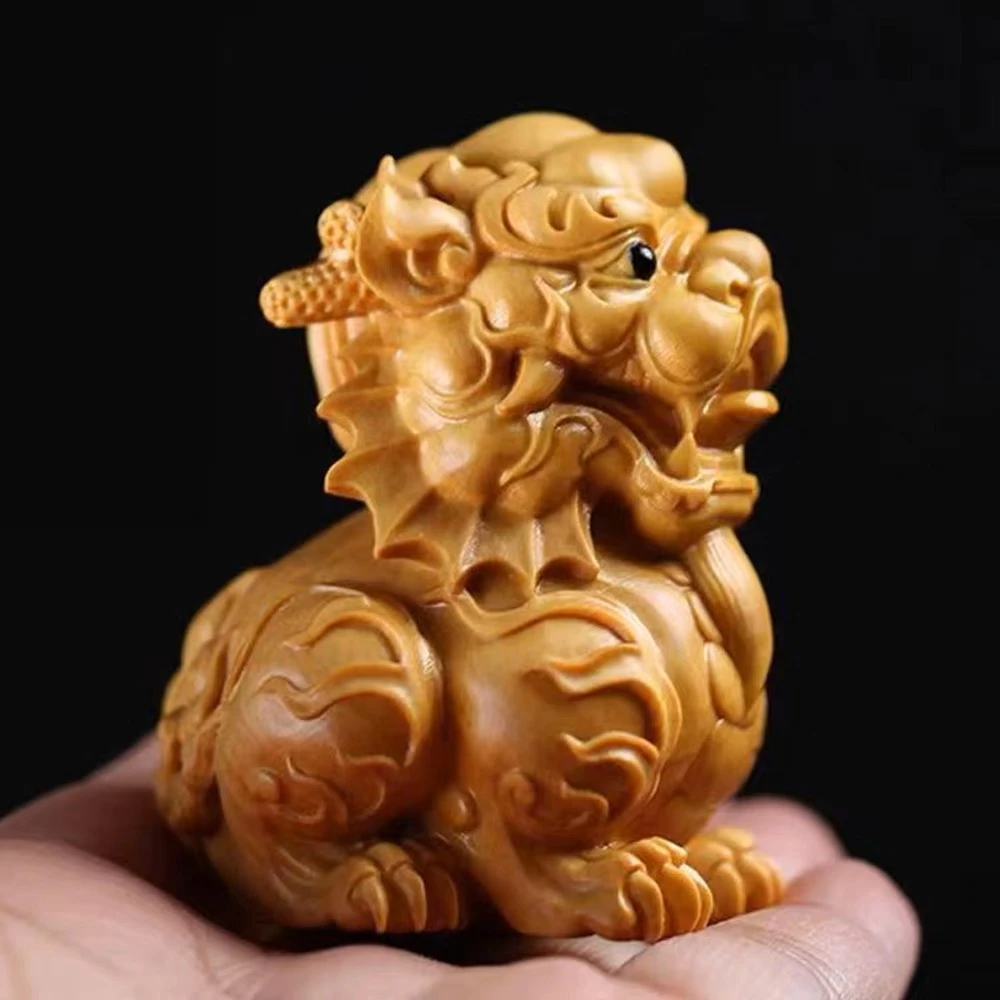 【崖柏狻猊】6公分崖柏木雕貔貅文玩高档随身手把件