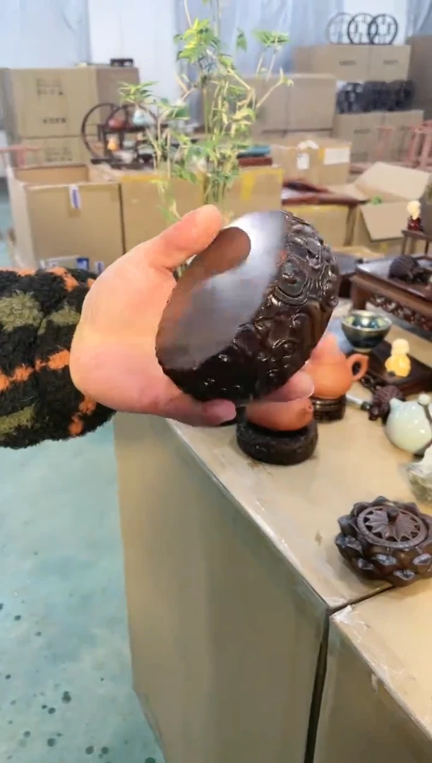 【闪购商品】黑檀木艺祥云加厚4公分底座【微瑕】