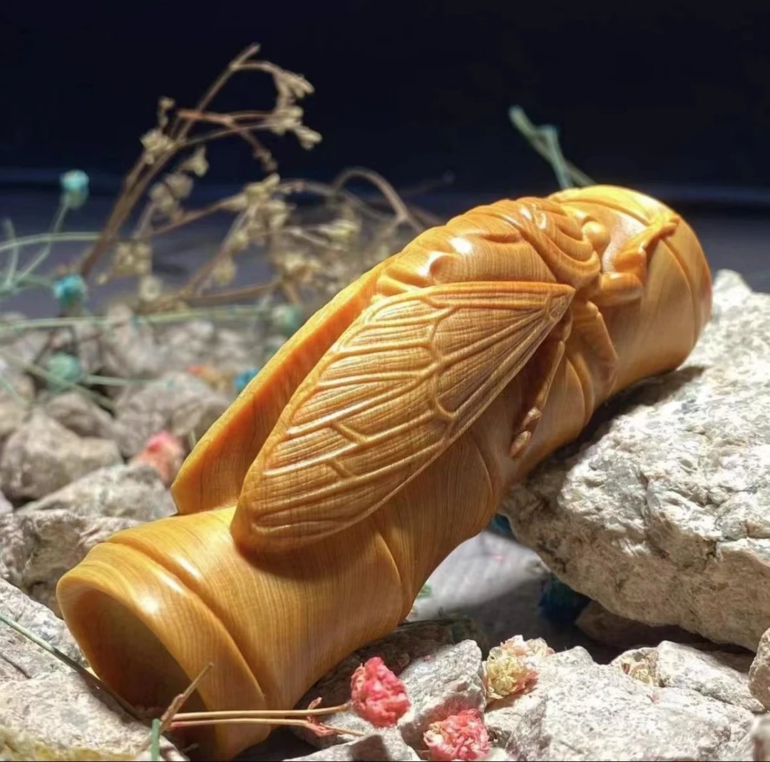 【崖柏一鸣惊人】9.0尺寸实木雕刻盘玩工艺品手把件汽车文玩挂件