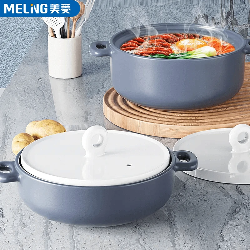 美菱砂锅家用耐高温陶瓷煲汤锅干烧不裂煲仔饭汤煲沙锅燃气煤气灶