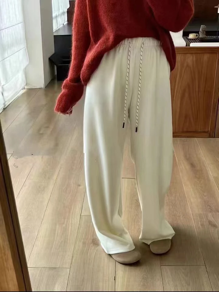 三七297-1加绒抽绳阔腿裤