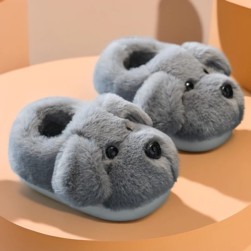 儿童棉鞋男童冬季防滑外穿室内可爱卡通加绒小孩棉拖鞋宝宝棉拖女
