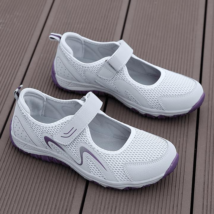 休闲健步老人鞋夏季新款中老年妈妈鞋女鞋轻便透气网面奶奶鞋健步