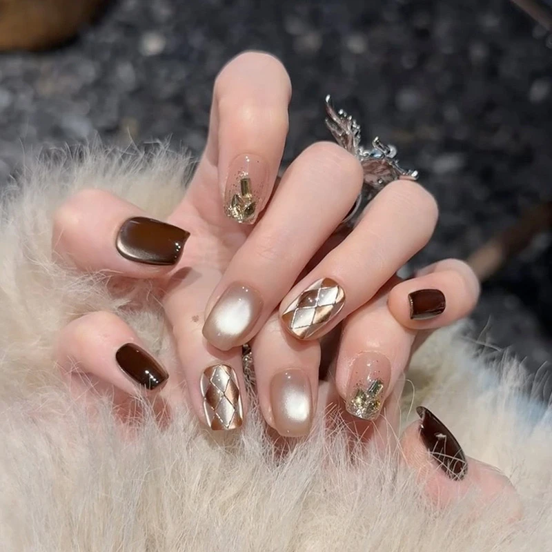 美拉德高级毛衣氛围感百搭穿戴甲 可拆卸