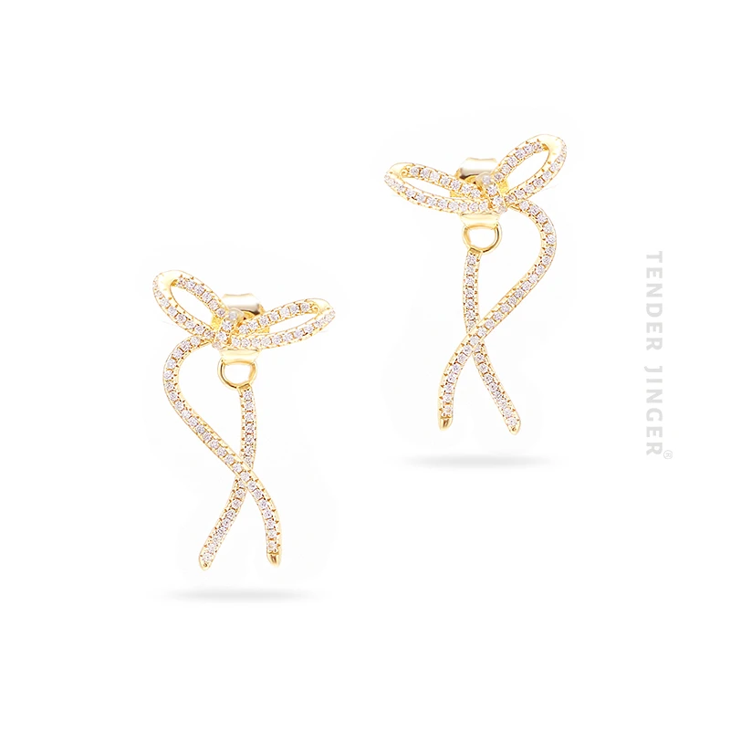 Tender Jinger 925银耳饰 奇妙丝带耳饰气质轻奢精致简约百搭个性