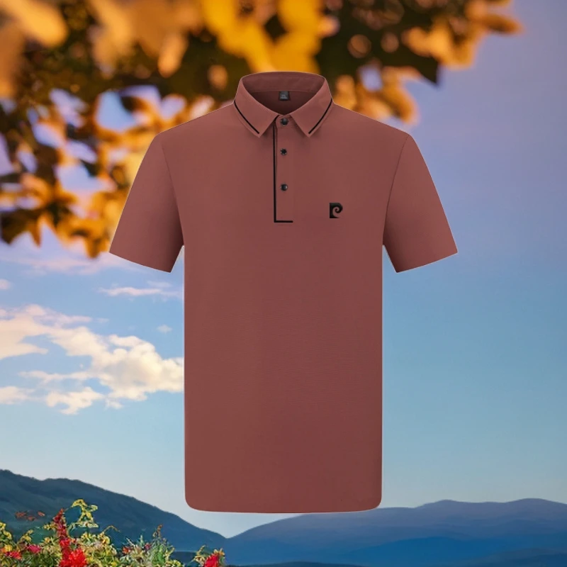 皮尔卡丹男款短袖t恤新款polo衫丝滑冰凉吸汗翻领时尚速干上衣