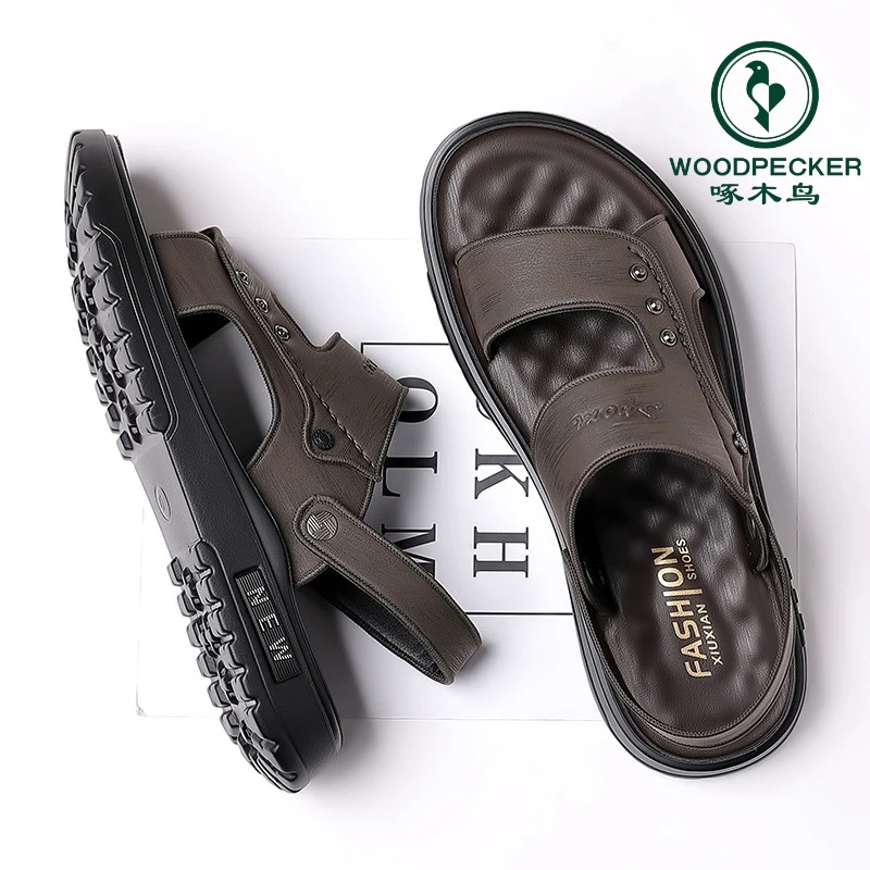 啄木鸟凉鞋夏季新款休闲男士透气舒适软底外穿两用沙滩鞋爸爸鞋子