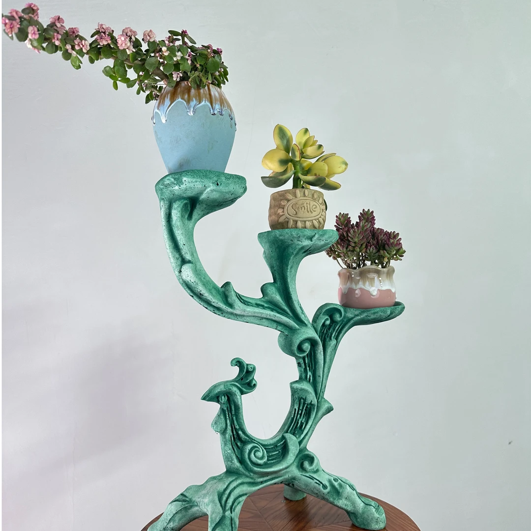 云南砂岩花架花店进货渠道园艺用品孔雀盆栽酒店民宿盆景茶室装饰