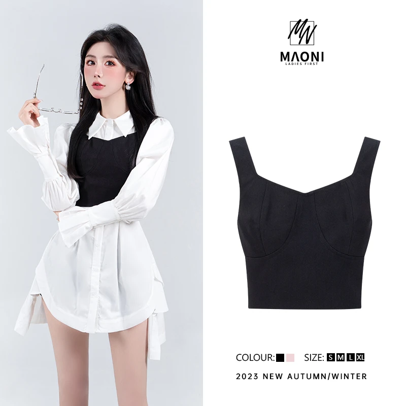 清-毛妮Peshe【通勤百搭】2024春款可单穿内搭小吊带马甲女D9073