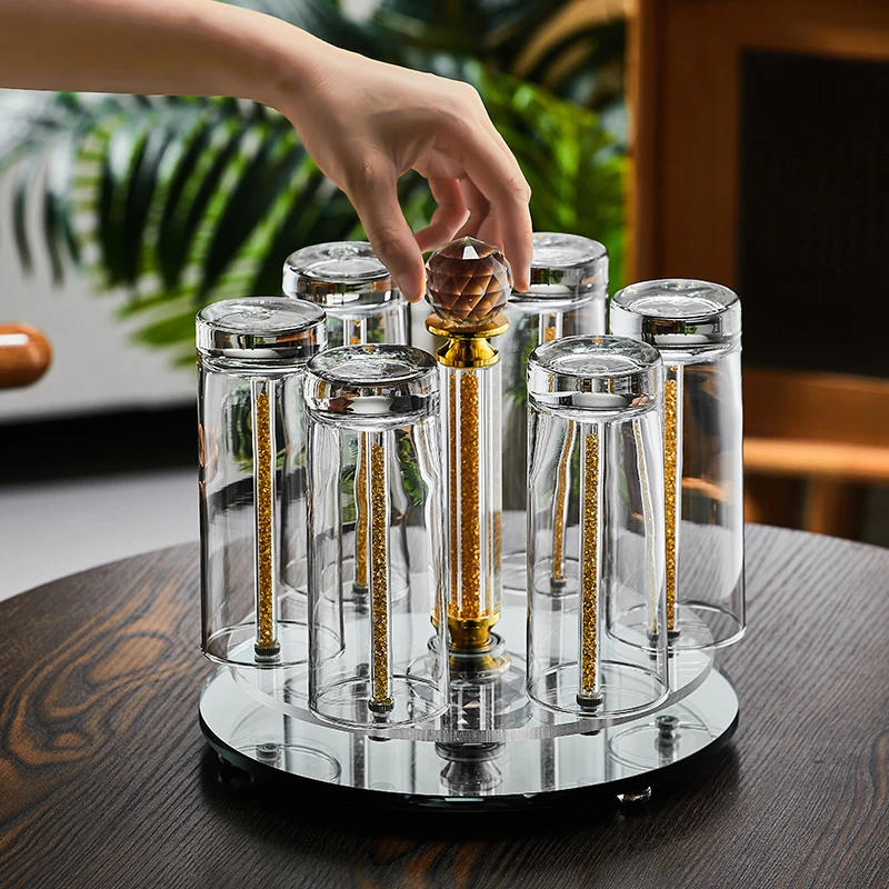 高档金箔玻璃杯耐热水杯绿茶杯金山创意啤酒杯果汁杯水具家用套装