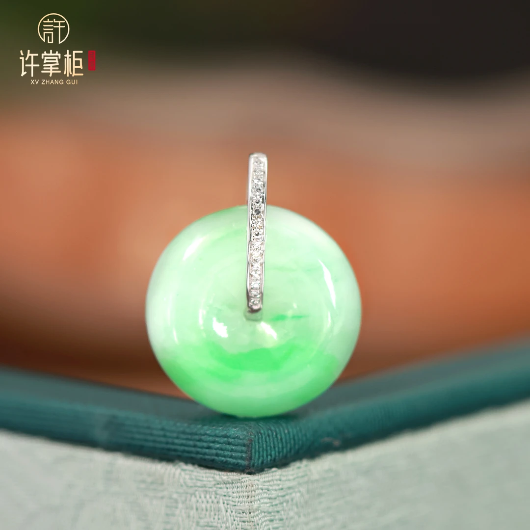 YGY｜翠环佑福 18K金翡翠吊坠平安扣配饰天然缅甸翡翠A货原创设计