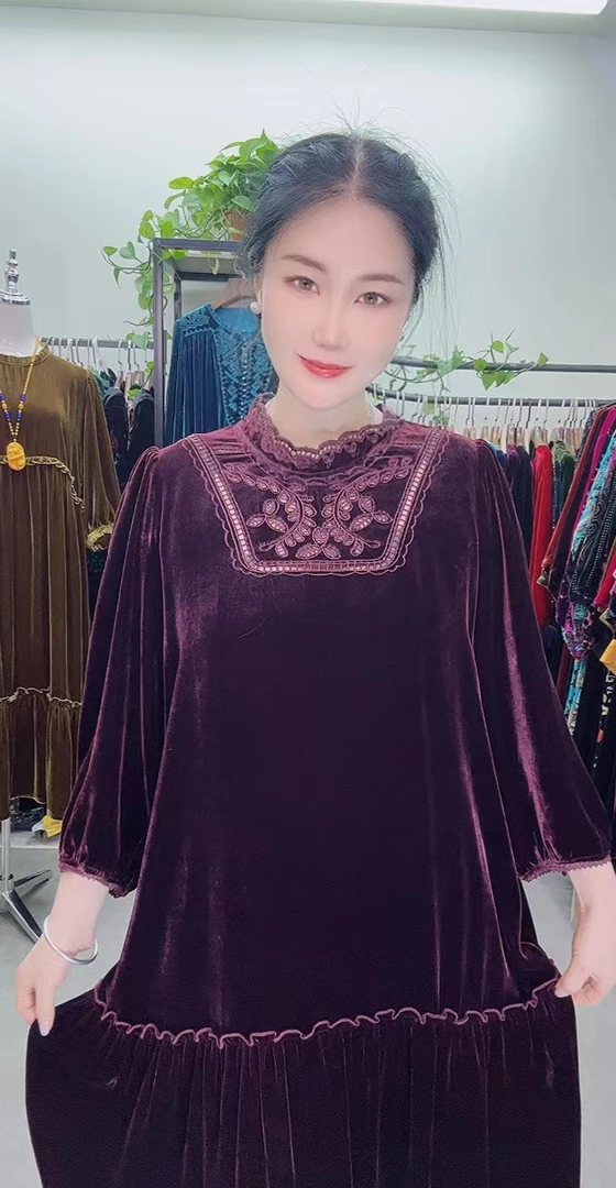 中老年桑蚕丝CD030连衣裙女装时尚