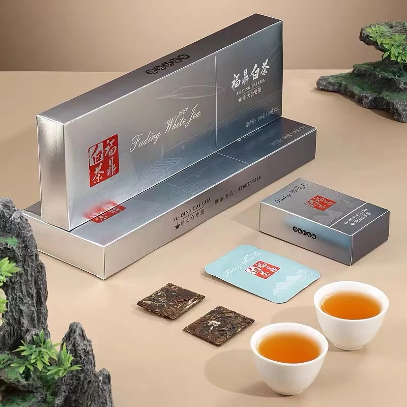 福鼎白茶灰狼烟条装小方片一泡一片携带方便紧压白茶