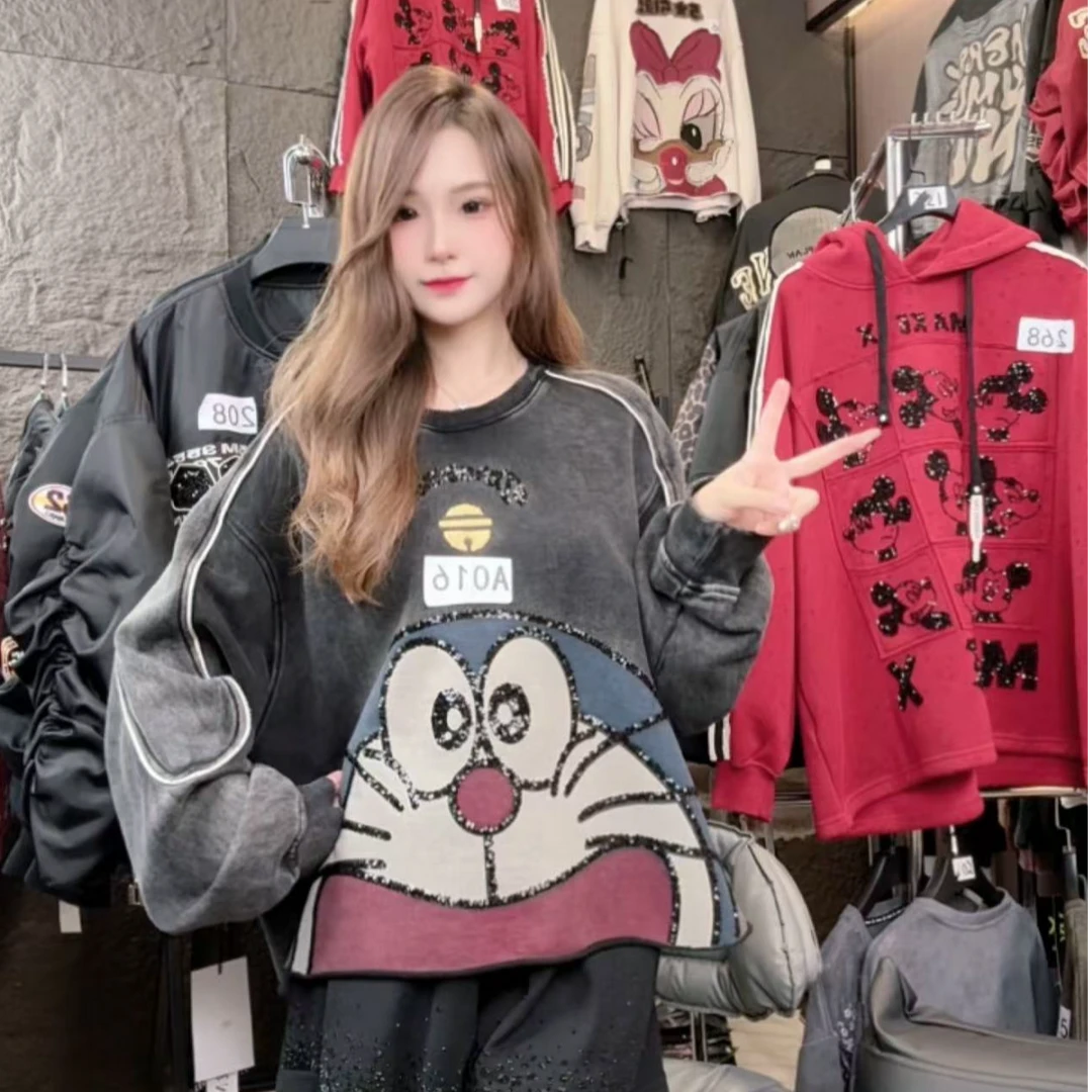 【Q.A01-A200】潮牌重工卫衣外套秋款百搭宽松重工短袖T恤裙子外套