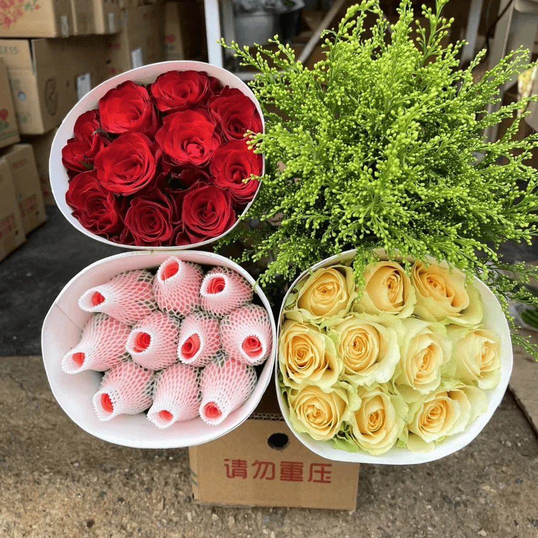 【宠粉组合】红玫瑰香槟玫瑰粉玫瑰云爱莎南昆明自然原产地直发新鲜