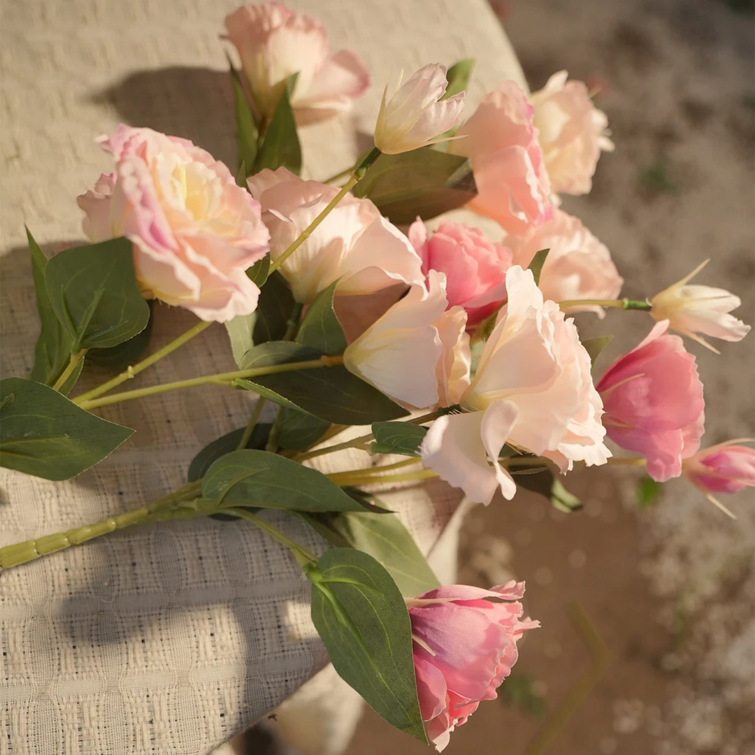 桔梗花 仿真花 4色混色 浮力款花材 清新餐桌系列 奶油风格