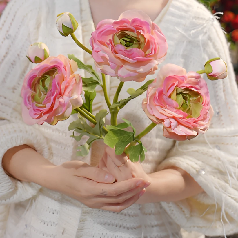 山茶花 ins仿真花 小田园风装饰花 家具花 摆件 假花