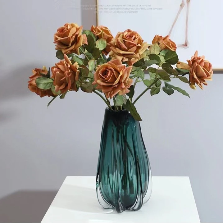 大玫瑰仿真花 手感保湿 软装设计 插花婚庆装饰仿真花仿真