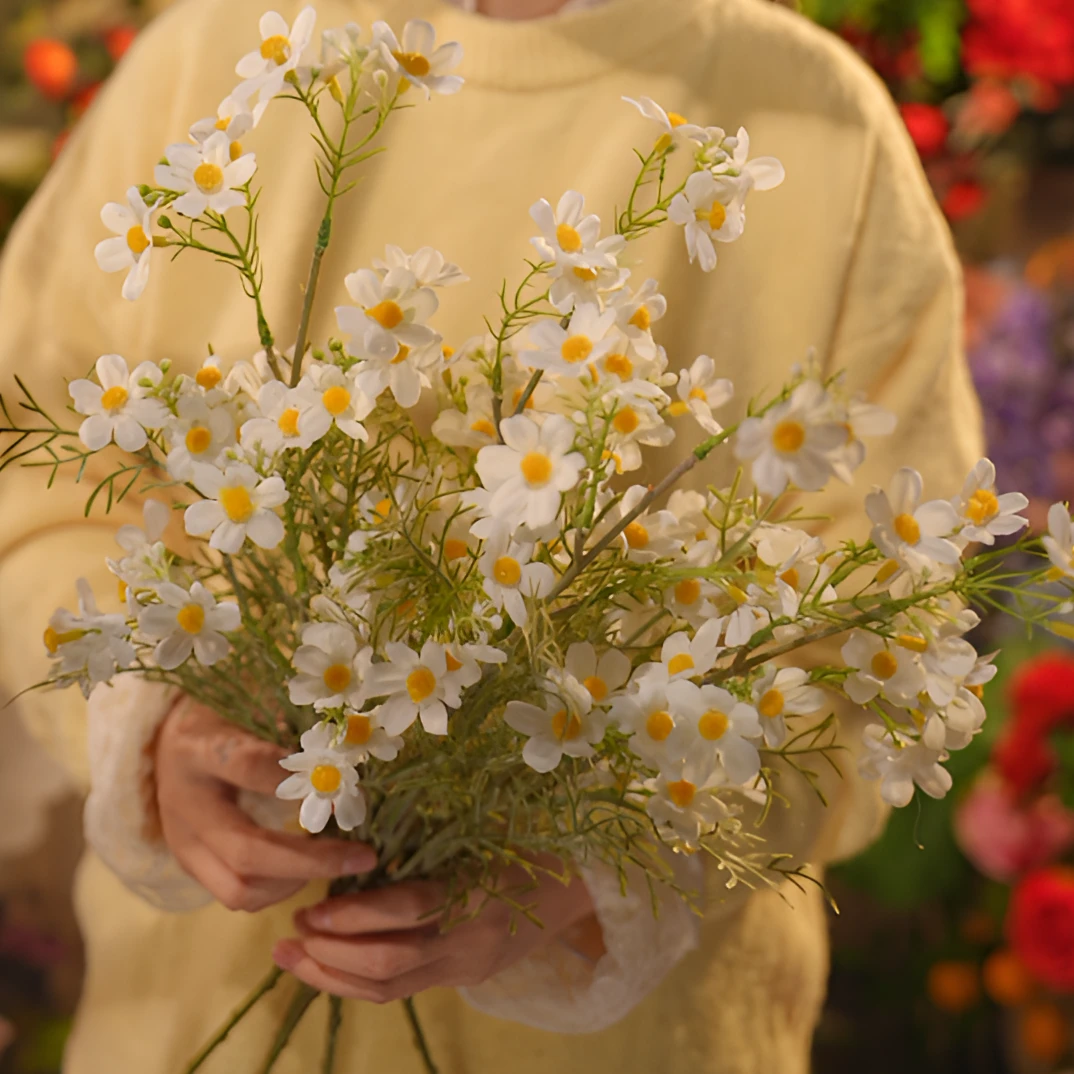 雏菊 小野花 迎春系列 野花 纯绢布系列飘窗花 餐桌花