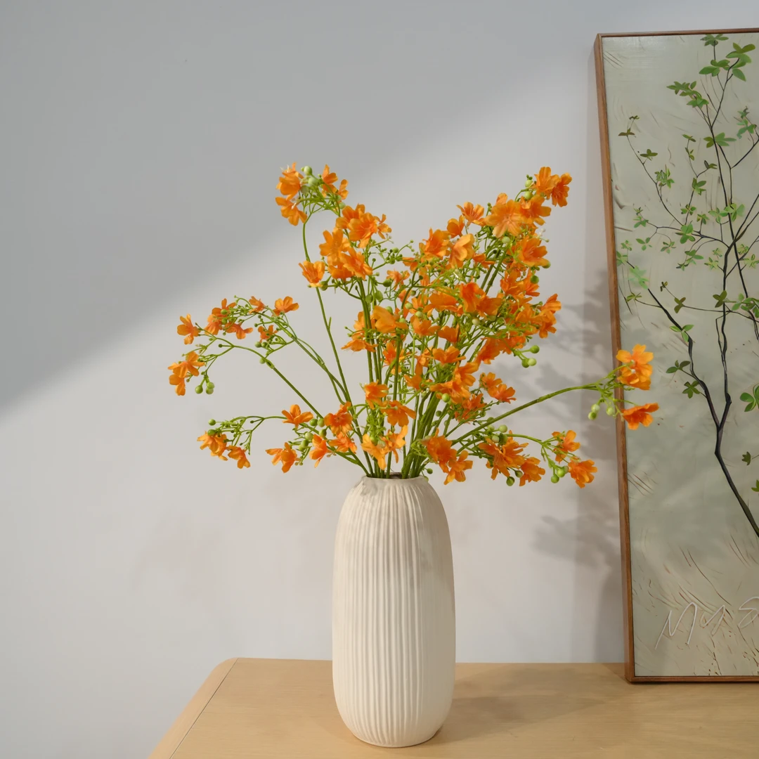 瑞香仿真花 橙色系小碎花 客厅餐桌花装饰摆件