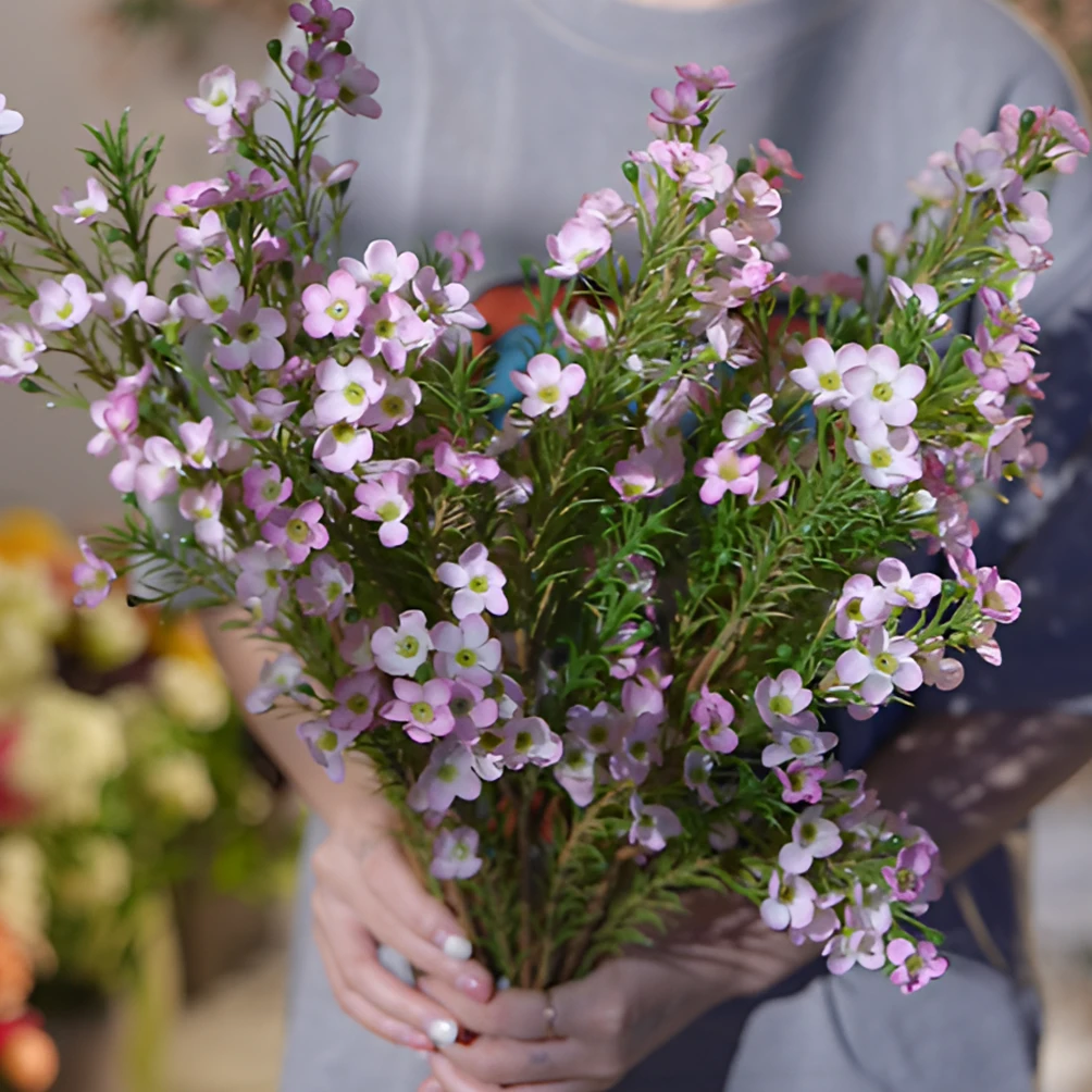 腊梅双色粉色 冬季爆款仿真花 绢布假花 餐桌花 仿真花