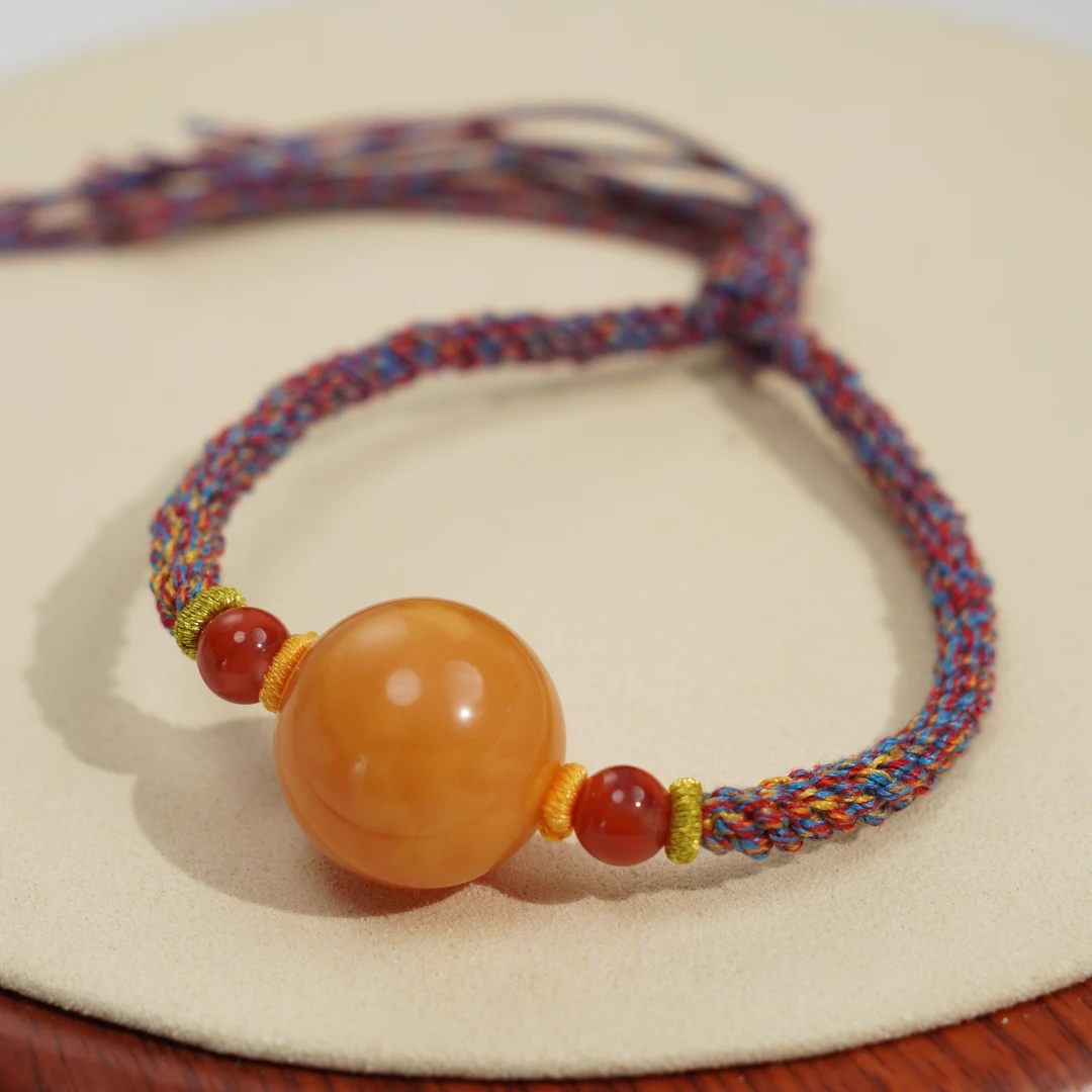 蜜蜡圆珠藏风款手绳