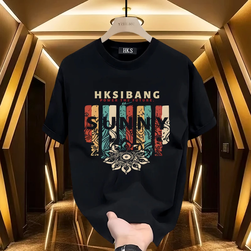 休闲潮流百搭纯棉短袖T恤青年男女款宽松圆领小众个性舒适上衣ins