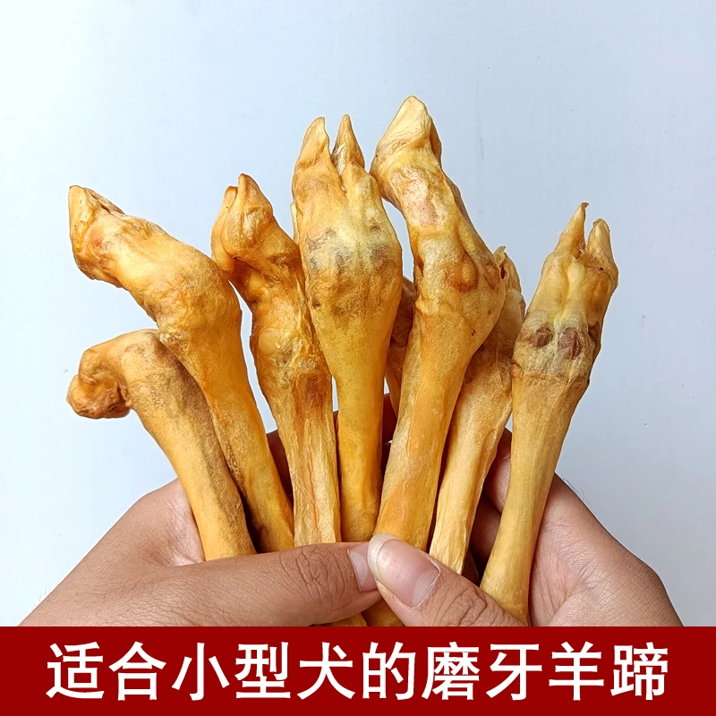 狗狗磨牙零食无添加风干羔羊蹄 真骨头洁齿补钙适用小型洁齿骨