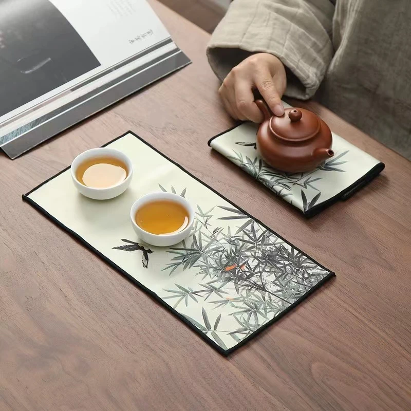 【两条装】新中式加厚吸水茶功夫翠鸟茶巾多功能29-16cm ZH-cjh06