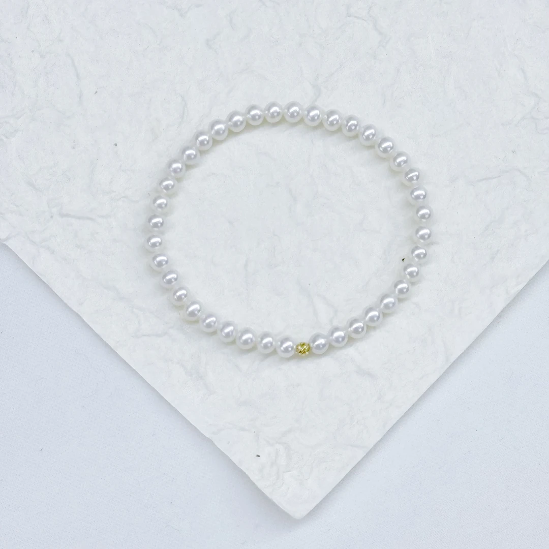 【罗伊伊推荐】淡水珍珠手链 4-5mm 18K金  DS0132