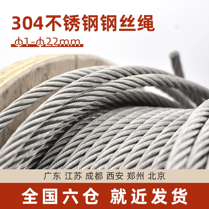 304不锈钢包塑钢丝绳晾衣绳带皮包胶涂塑细软绳1/2/3/4/5mm