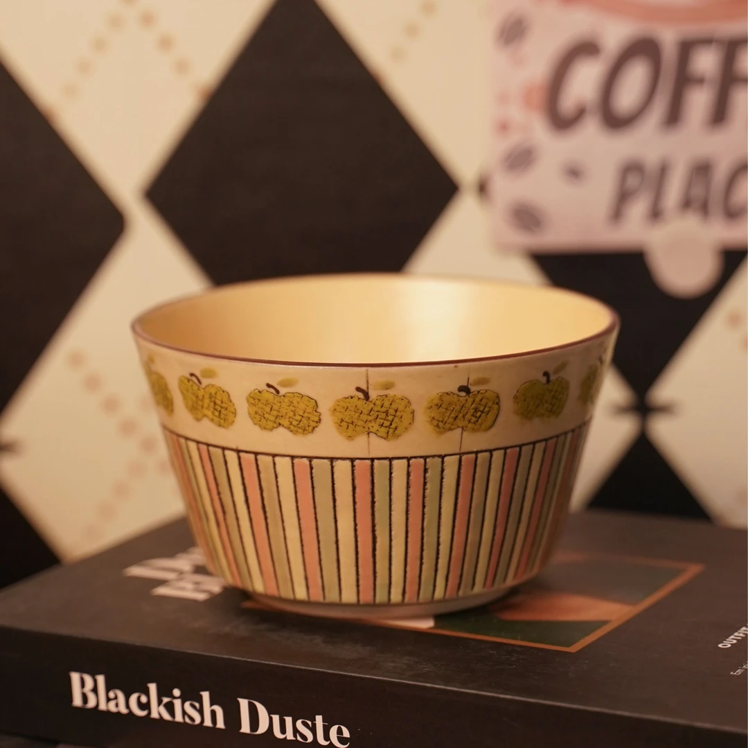 度也 | 复古苹果彩虹条碗