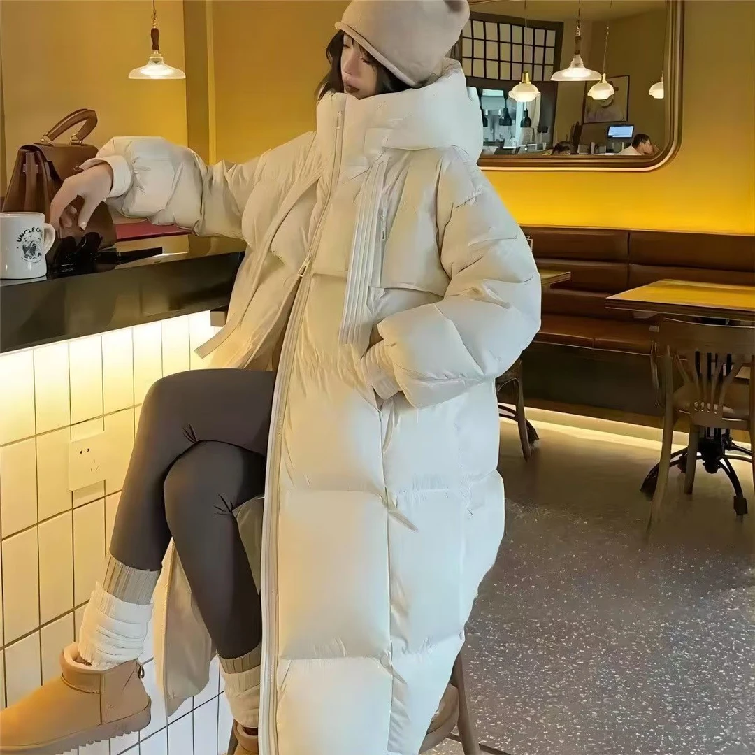 2024新款加厚女装棉服女长款过膝棉衣时尚韩版宽松冬季棉服外套