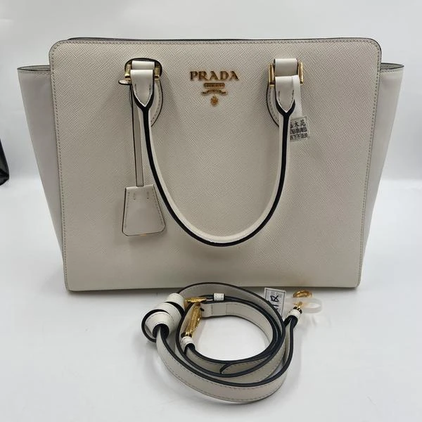 95新 Prada/普拉达 白色托特单肩手提包/6607 3225