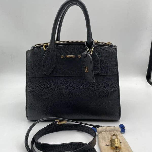 95新 LouisVuitton/路易威登 范大范LV 黑色手提单肩包/7875 7334
